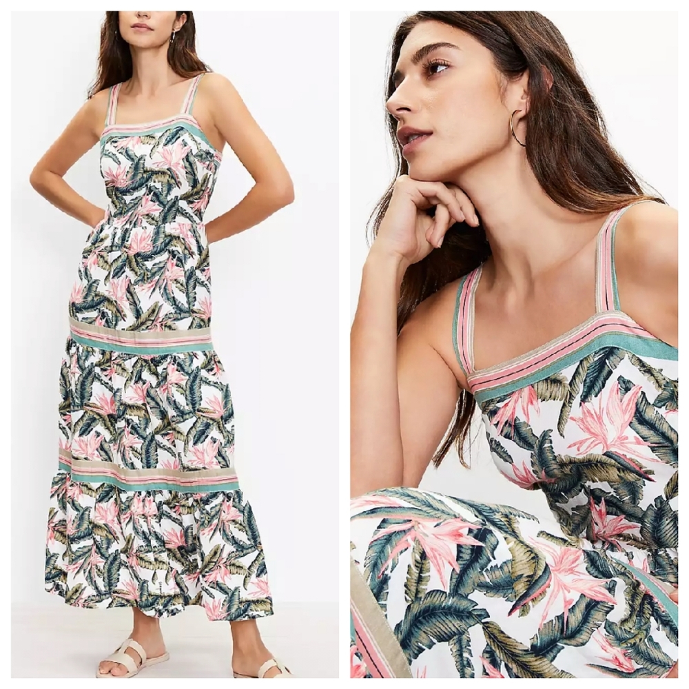 NWT Loft Tropical Maxi Dress - Picture 2 of 8